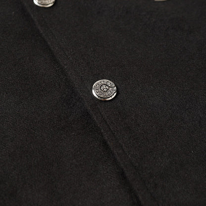 Chrome Hearts Cross Embroidered Leather Sleeve Varsity Jacket - Black Street Style 116